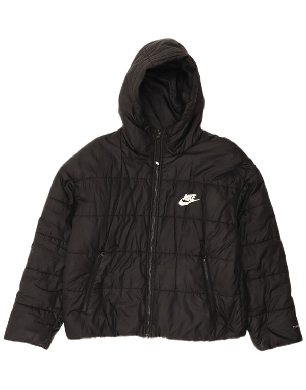Jaqueta Nike Feminina Therma-Fit com Capuz Oversized Acolchoada Reino Unido 16 Grande Preto