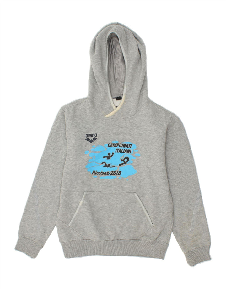 ARENA Boys Graphic Hoodie Jumper 12-13 Years Grey Cotton Vintage Arena and Second-Hand Arena from Messina Hembry 