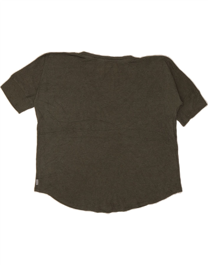 EDDIE BAUER Womens T-Shirt Top UK 16 Large Khaki Cotton Vintage Eddie Bauer and Second-Hand Eddie Bauer from Messina Hembry 