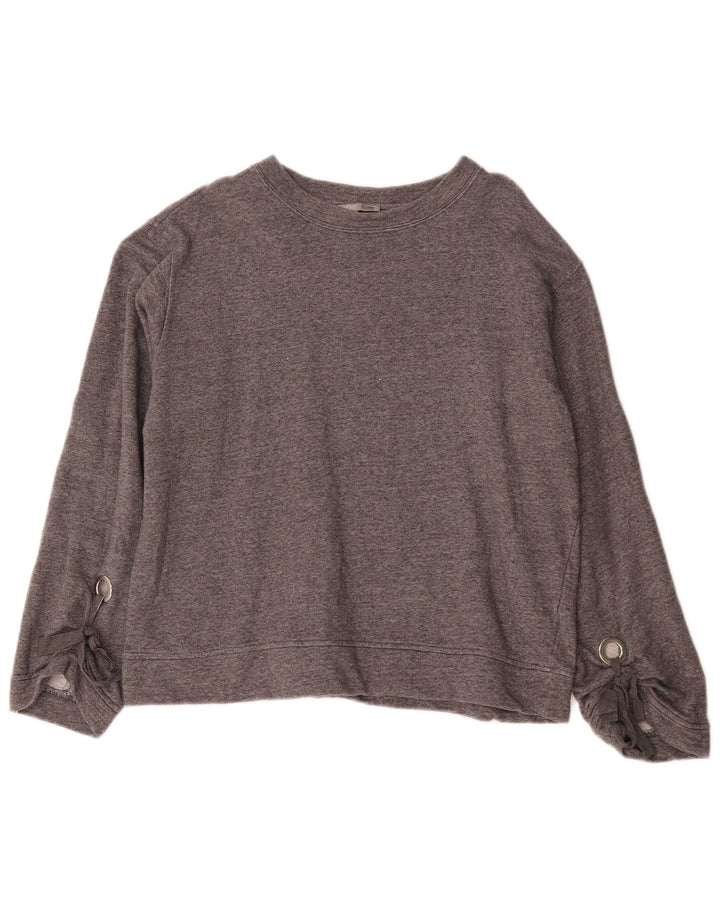 Zara moletom feminino oversized jumper UK 10 pequeno cinza manchado
