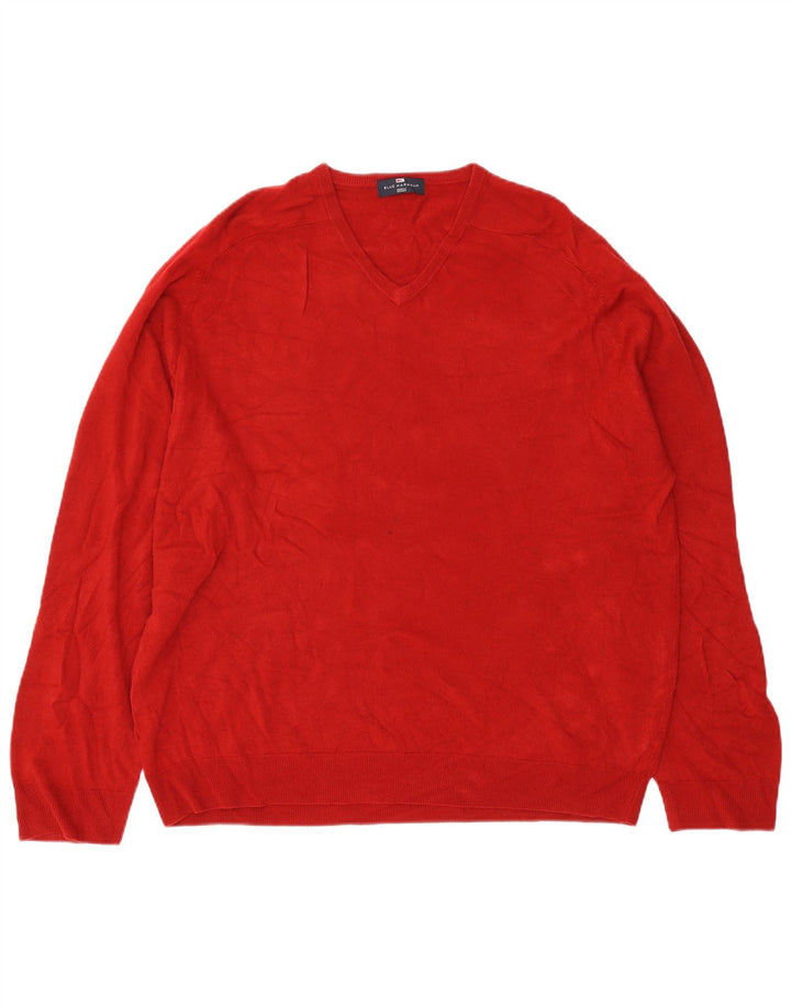 Suéter masculino Marks & Spencer com decote em V 2XL acrílico vermelho