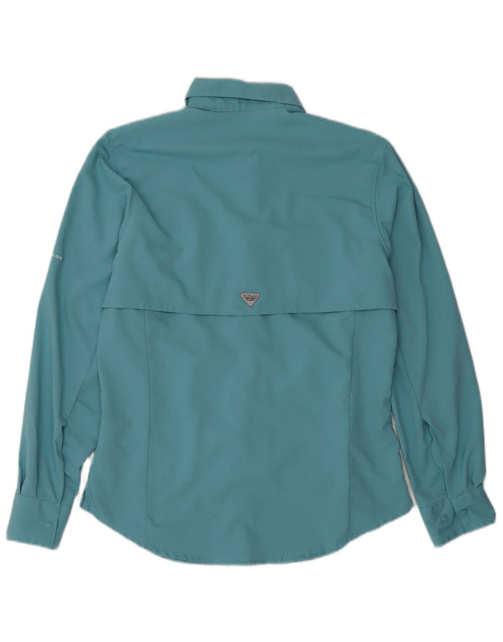 Camisa feminina Columbia UK 10 pequena turquesa poliéster
