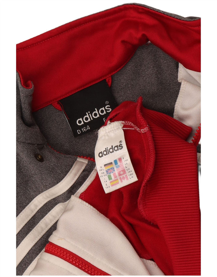 Jaqueta Adidas Meninos Treino Top 13-14 Anos Cinza Colorblock Poliéster