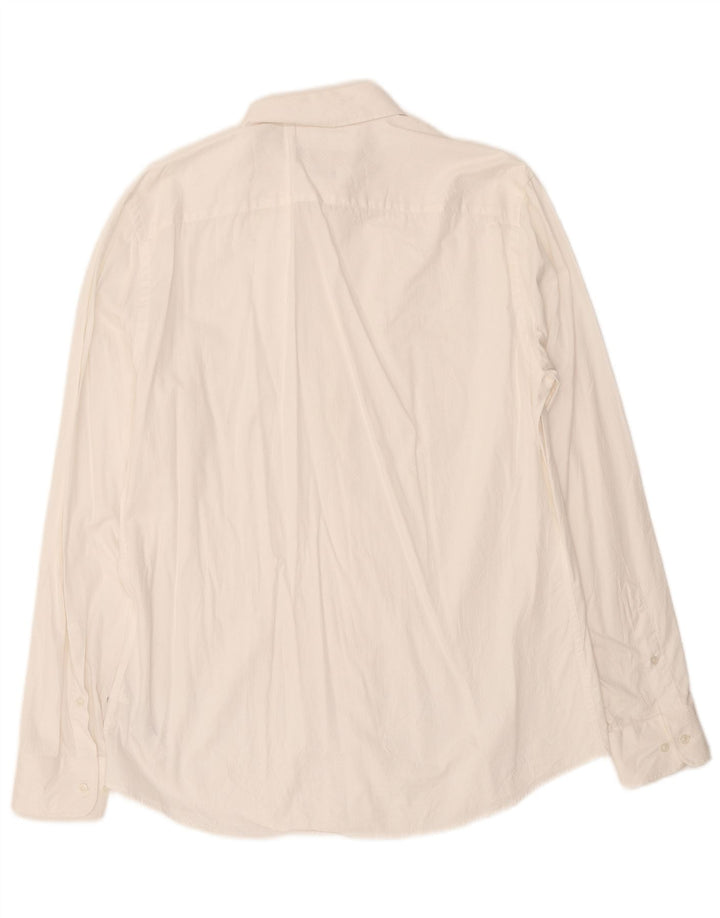 Camisa masculina Trussardi Regular Fit tamanho 43 grande algodão branco