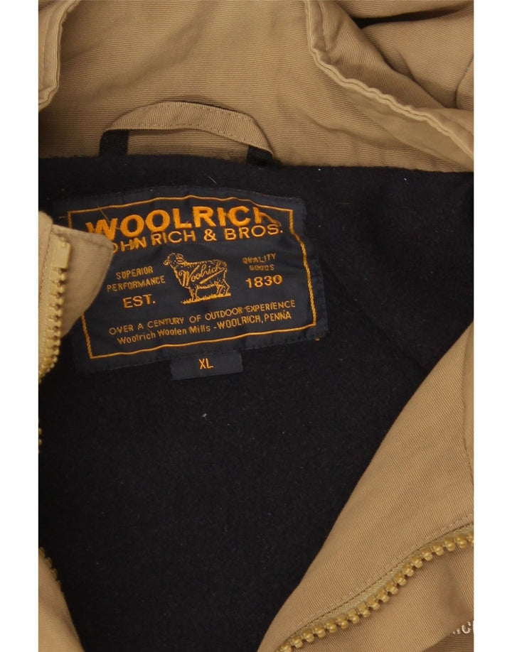 Jaqueta utilitária masculina Woolrich com capuz UK 42 XL marrom