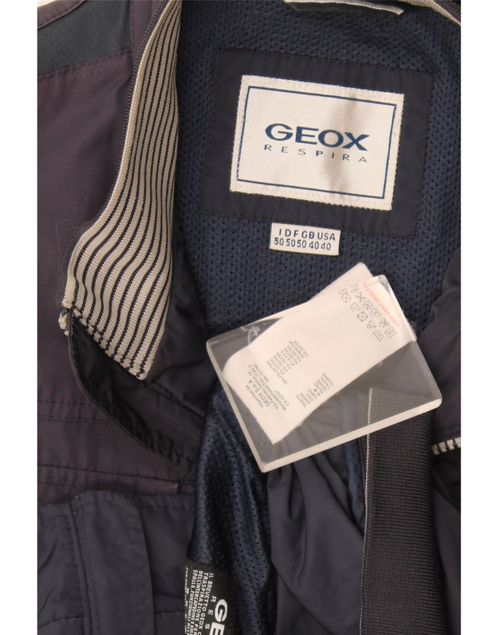 Jaqueta bomber masculina Geox Respira IT 50 grande poliéster azul marinho