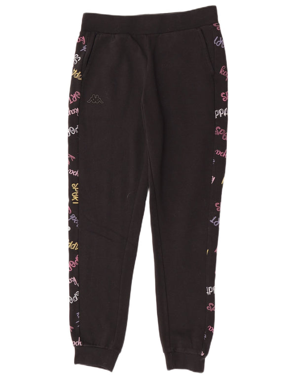 Kappa Girls Graphic Tracksuit Calças Joggers 13-14 Anos Algodão Preto