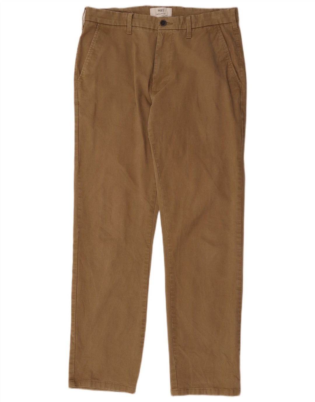 Calça chino masculina Marks & Spencer reta regular fit W32 L31 marrom
