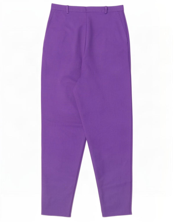 Calça casual feminina vintage de cintura alta Reino Unido 14 Médio W30 L30 Roxo