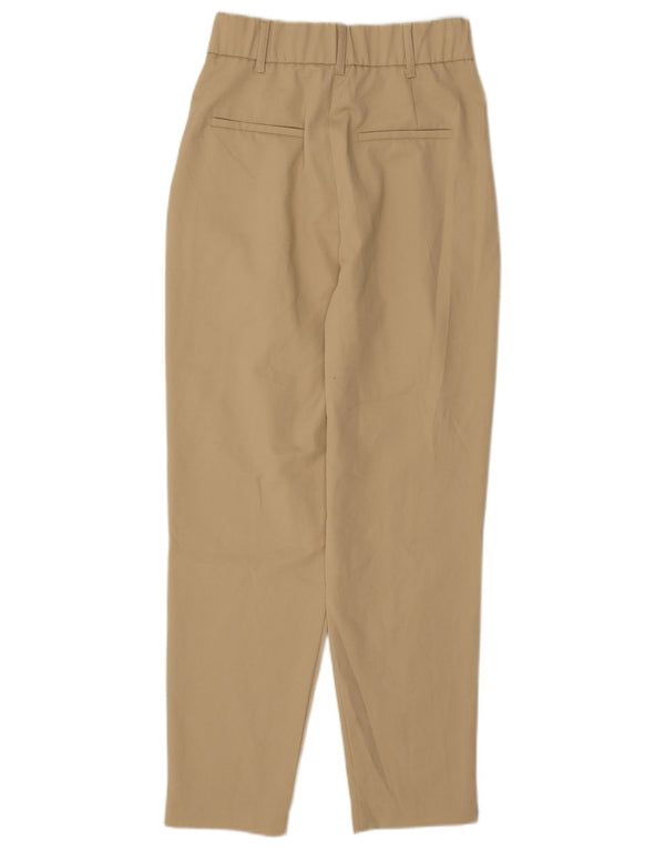 Zara Calça Chino Feminina Cintura Alta Pegged XS W24 L27 Bege