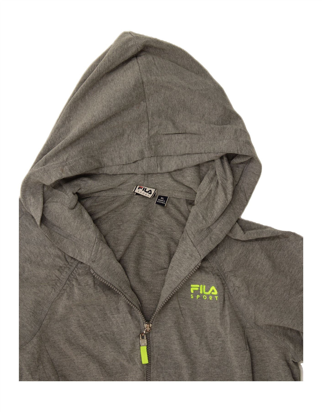 FILA Womens Zip Hoodie Sweater UK 18 XL Grey Cotton Vintage Fila and Second-Hand Fila from Messina Hembry 