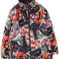 Jaqueta corta-vento masculina vintage com padrão abstrato UK 42 XL multicolorida
