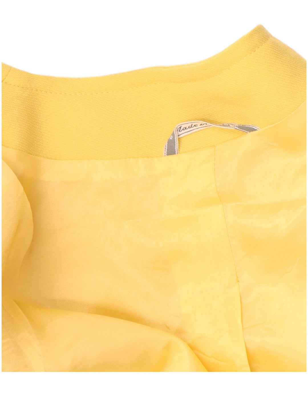 Jaqueta blazer vintage feminina com 4 botões Reino Unido 16 grande amarelo