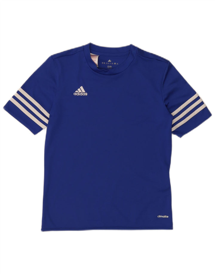 Camiseta Adidas Boys Climalite Top 11-12 Anos Grande Azul Poliéster