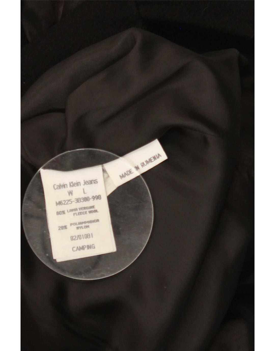 Calvin Klein Jeans Masculino Pea Coat Reino Unido 40 Grande Lã Preta