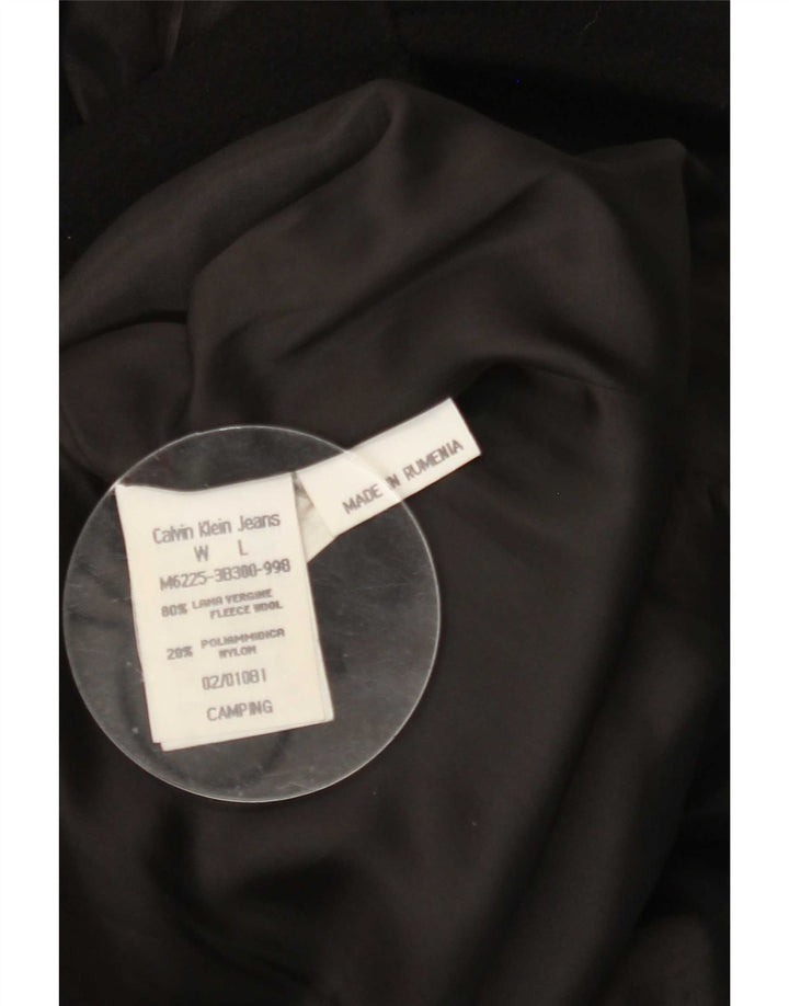Calvin Klein Jeans Masculino Pea Coat Reino Unido 40 Grande Lã Preta