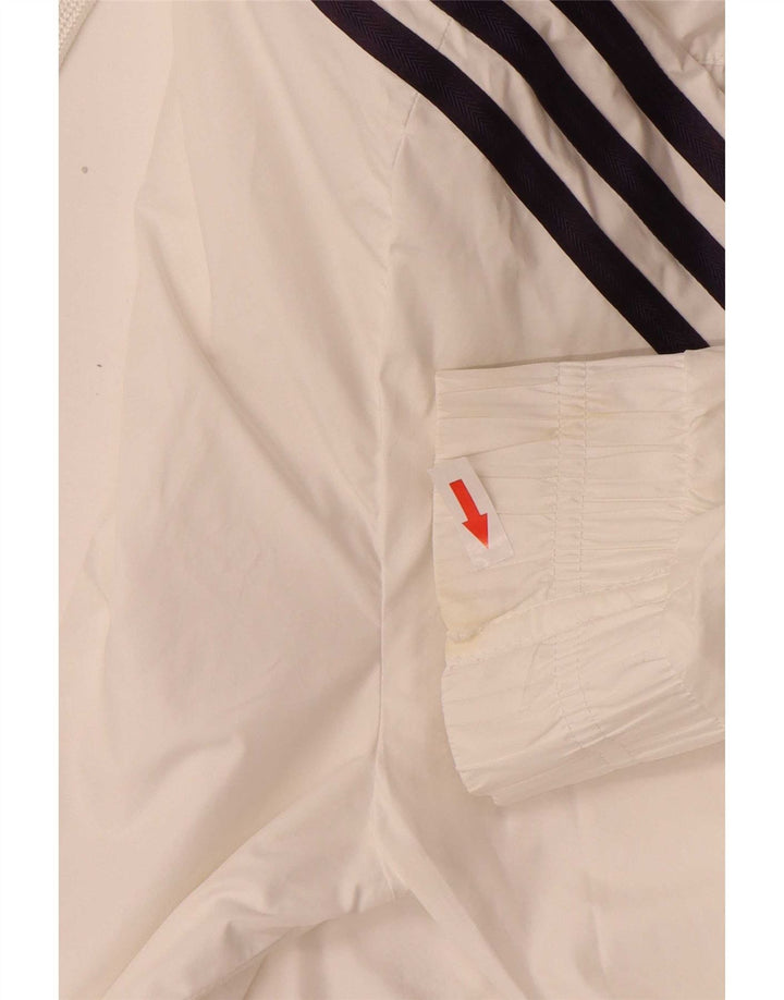 Adidas Womens Tracksuit Top Jacket UK 10 Pequeno Poliéster Branco