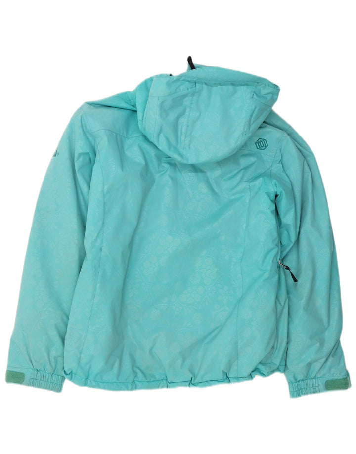 Jaqueta corta-vento com capuz feminino Animal UK 12 nylon turquesa médio