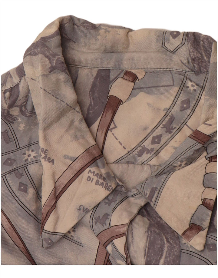 Camisa gráfica feminina vintage UK 16 grande azul
