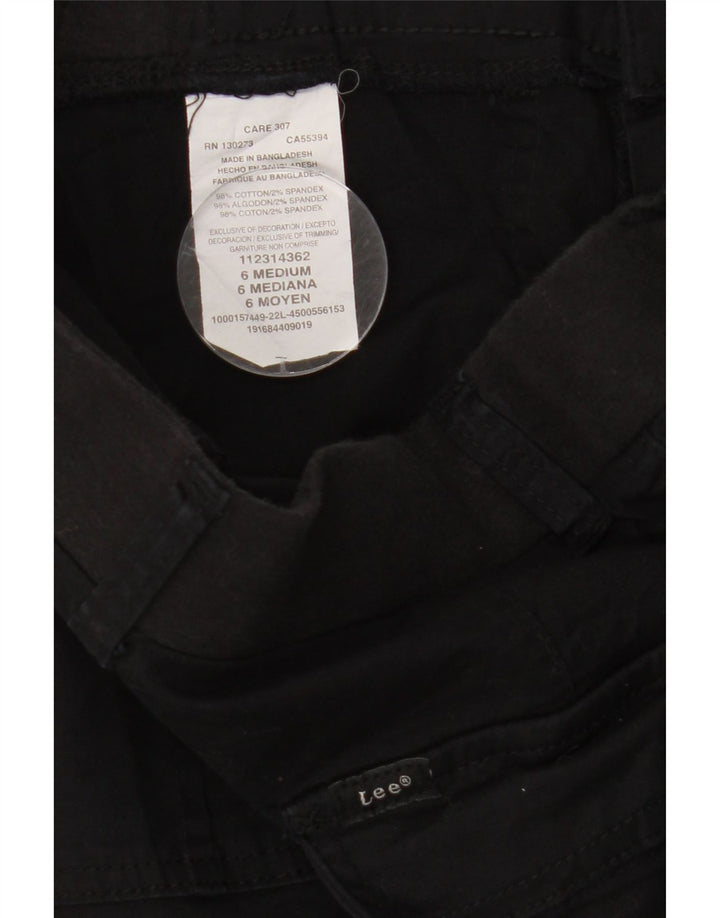 Calça capri feminina com ajuste relaxado LEE EUA 6 médio W30 L21 preta