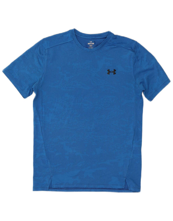 Under Armour Mens T-Shirt Top Pequeno Poliéster Camuflado Azul