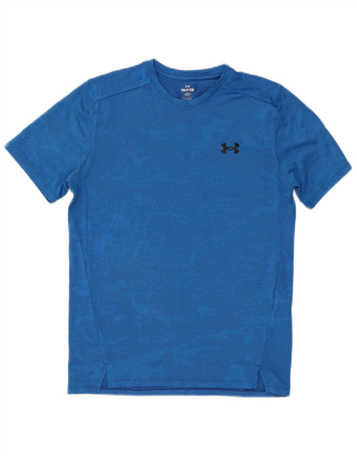 Under Armour Mens T-Shirt Top Pequeno Poliéster Camuflado Azul