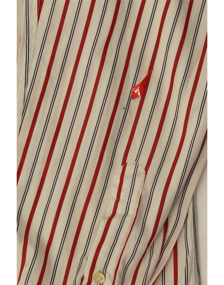 MASSIMO DUTTI Mens Shirt Large Red Striped Cotton Vintage Massimo Dutti and Second-Hand Massimo Dutti from Messina Hembry 