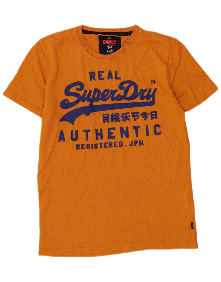 Superdry Mens Graphic T-Shirt Top Pequeno Algodão Laranja