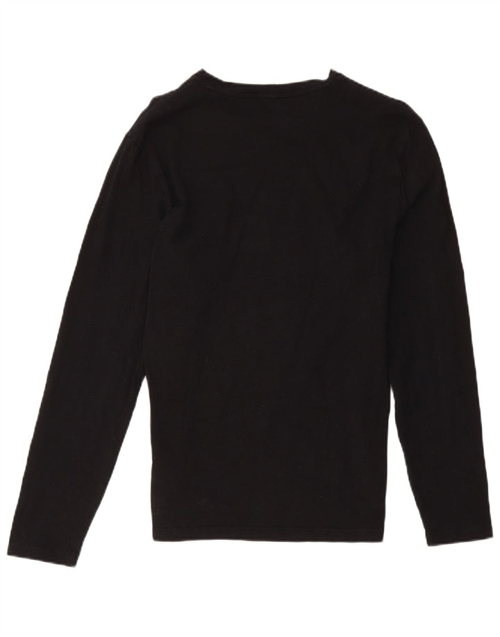 Hugo Boss Mens Top Manga Longa Médio Algodão Preto