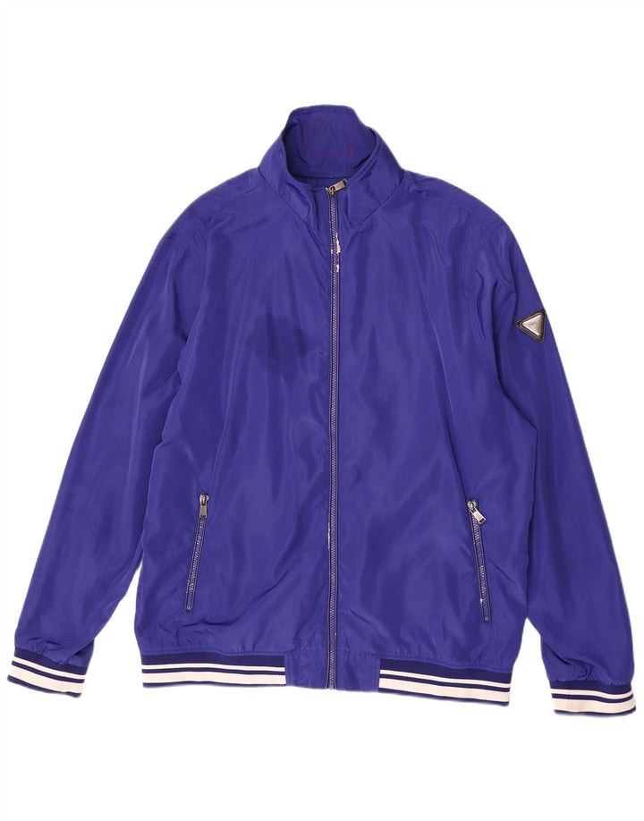 Guess Mens Treino Top Jacket 2XL Azul Colourblock Poliéster