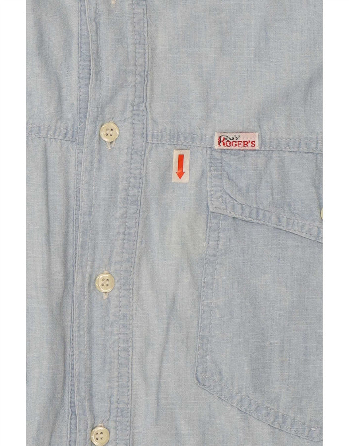 Roy Rogers Camisa masculina de manga curta grande azul