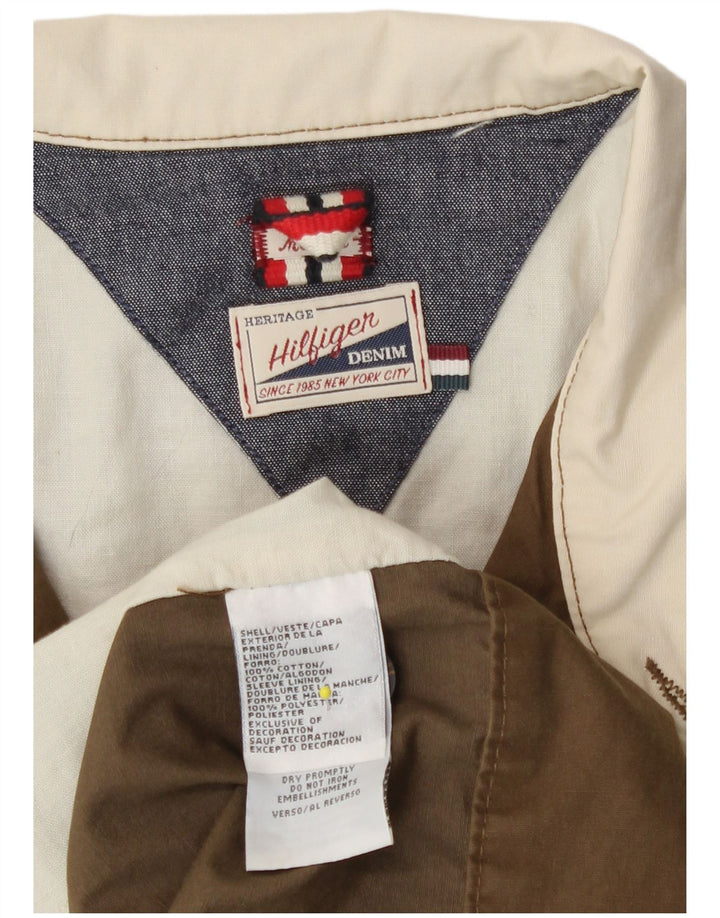 Jaqueta bomber masculina Tommy Hilfiger Reino Unido 38 algodão cáqui médio