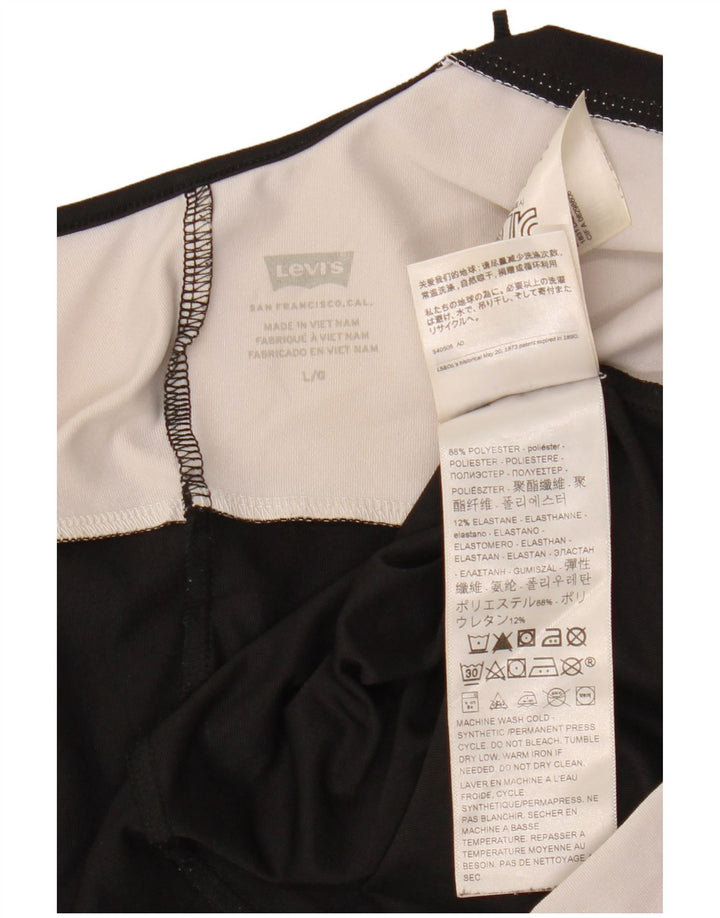 LEVI'S Body feminino gráfico sem mangas UK 14 grande bloco colorido preto