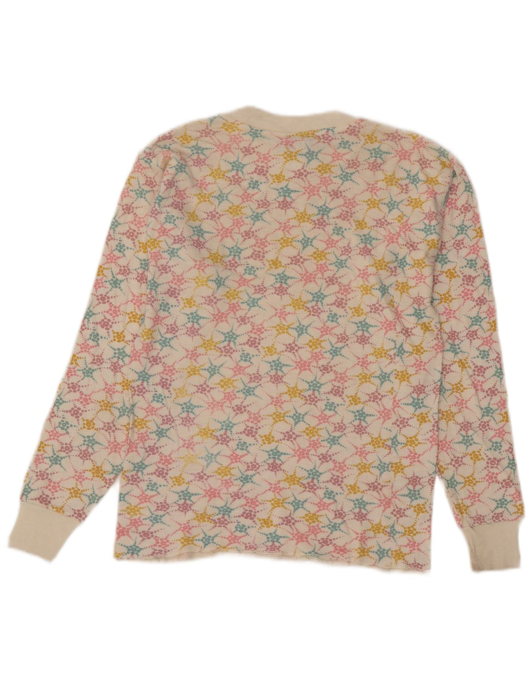 Eddie Bauer moletom feminino jumper UK 12 médio off white geométrico