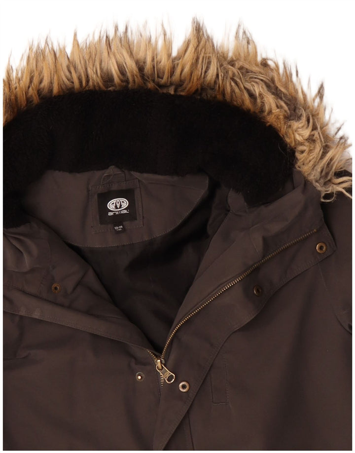 Jaqueta Parka com capuz Animal Boys 13-14 anos cinza