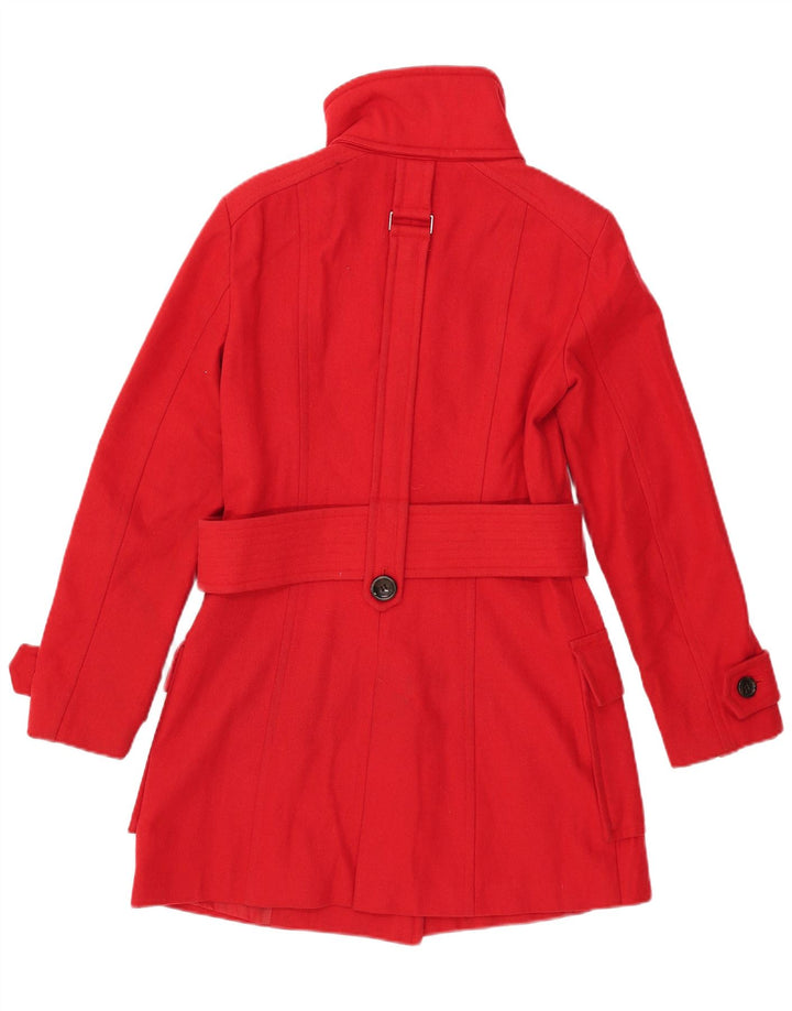Sobretudo feminino ZARA UK 12 lã vermelha média