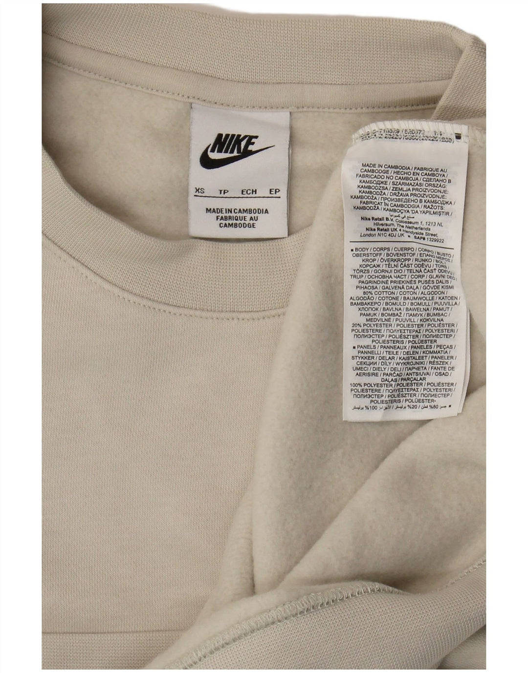 Moletom gráfico masculino Nike Jumper XS branco colorblock algodão