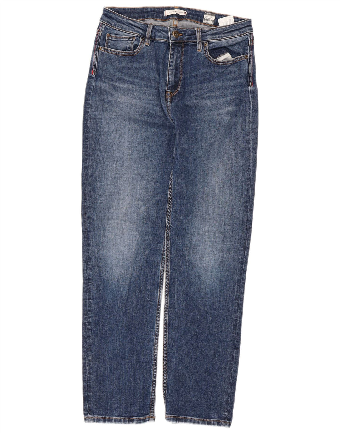 Jeans feminino Tommy Hilfiger Riverpoint Straight W30 L26 algodão azul