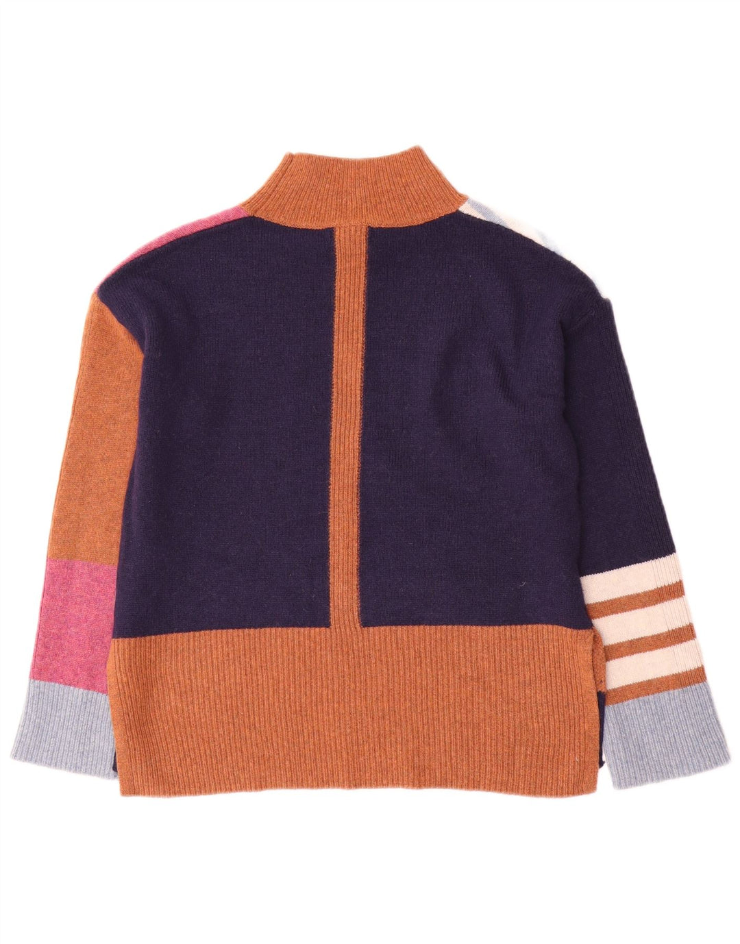 WHITE STUFF Suéter feminino com gola tartaruga Reino Unido 8 pequeno multicolorido