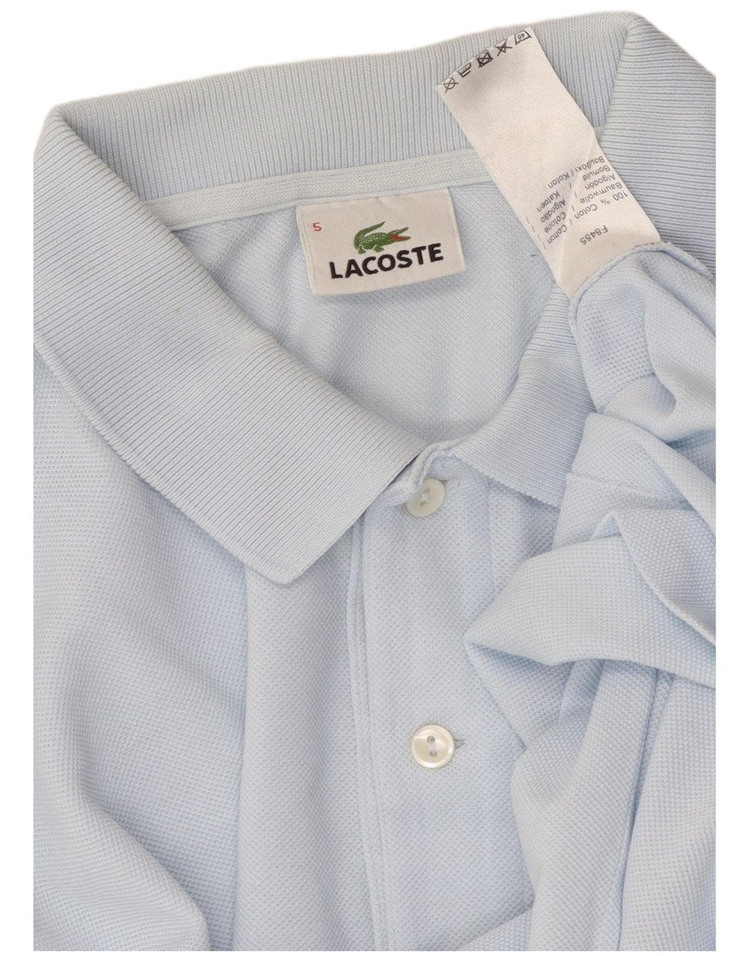 Camisa polo masculina LACOSTE tamanho 5 grande algodão azul