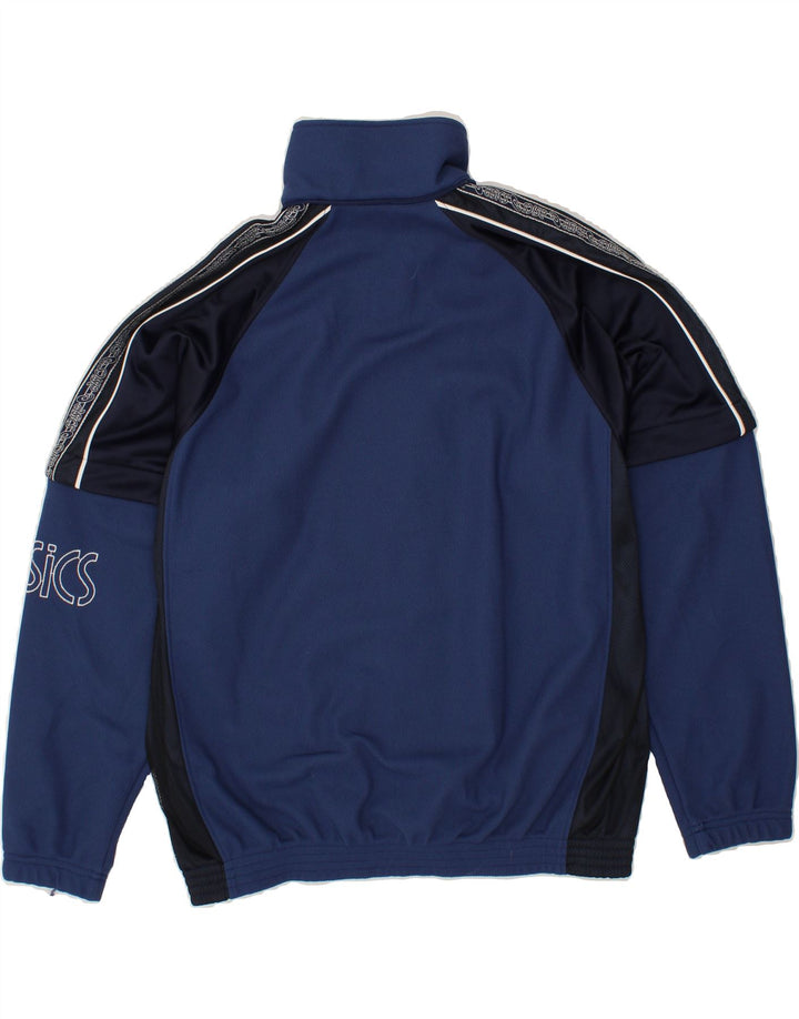 ASICS Mens Graphic Tracksuit Top Jaqueta Médio Azul Marinho Colorblock