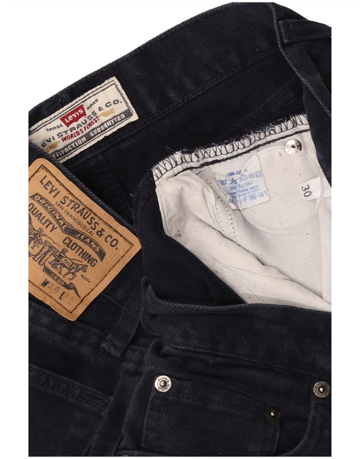 Jeans retos masculinos Levi's W30 L32 algodão azul marinho