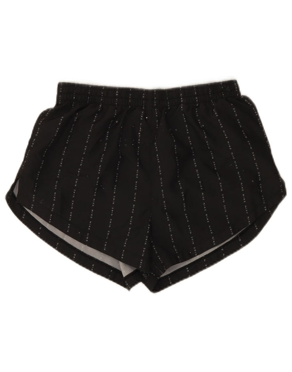Shorts esportivos gráficos femininos Nike Dri Fit UK 4 XS preto listrado de poliéster