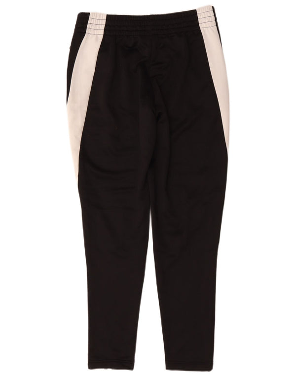Calça de treino feminina Adidas UK 10 pequena preta colorblock poliéster