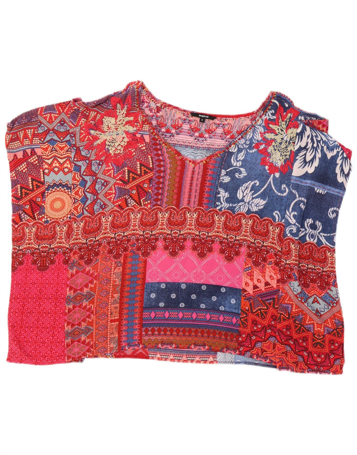 Blusa poncho feminina Desigual, 10 pequenos retalhos multicoloridos