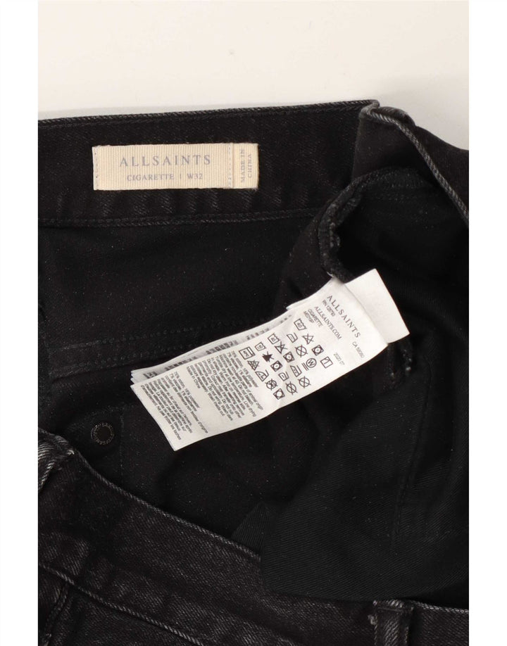 All Saints Mens Cigarette Slim Jeans W32 L32 Algodão Cinza