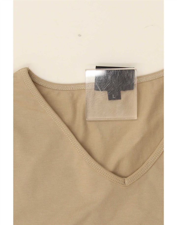 Camiseta feminina Trussardi UK 14 grande bege