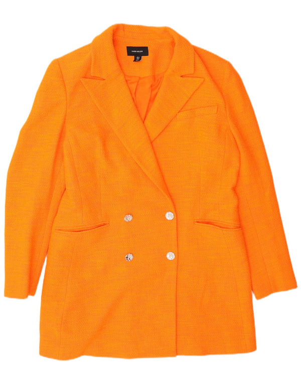 Jaqueta blazer feminina Karen Millen Longline com peito duplo Reino Unido 18 XL laranja