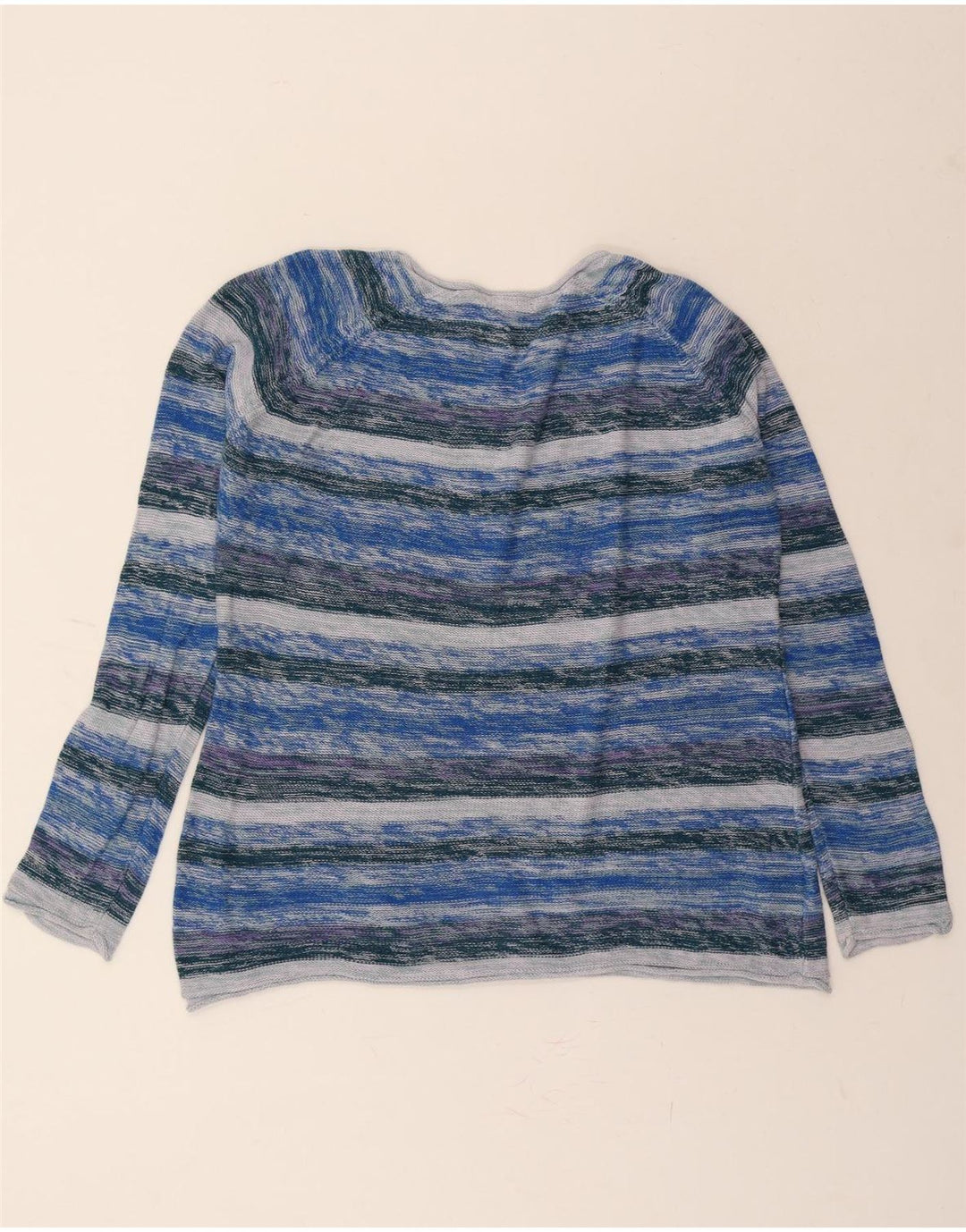 EDDIE BAUER Womens Jumper Sweater UK 18 XL Blue Striped Cotton Vintage Eddie Bauer and Second-Hand Eddie Bauer from Messina Hembry 