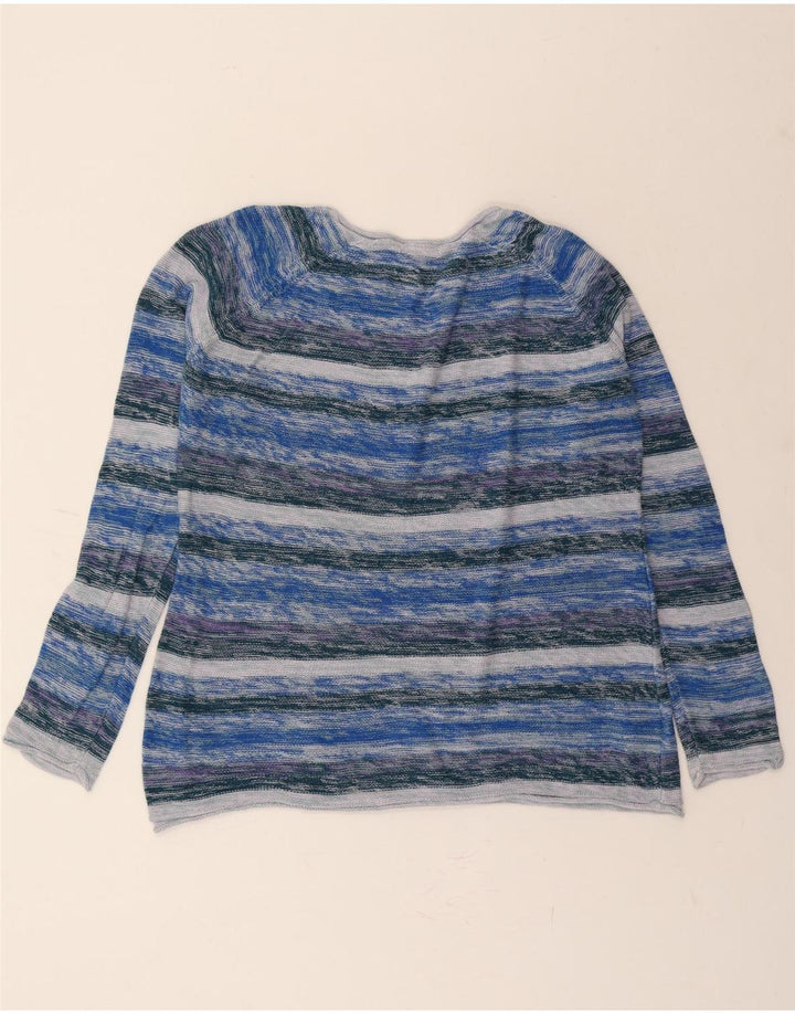EDDIE BAUER Womens Jumper Sweater UK 18 XL Blue Striped Cotton Vintage Eddie Bauer and Second-Hand Eddie Bauer from Messina Hembry 